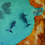 Whales, painting, limited edition.