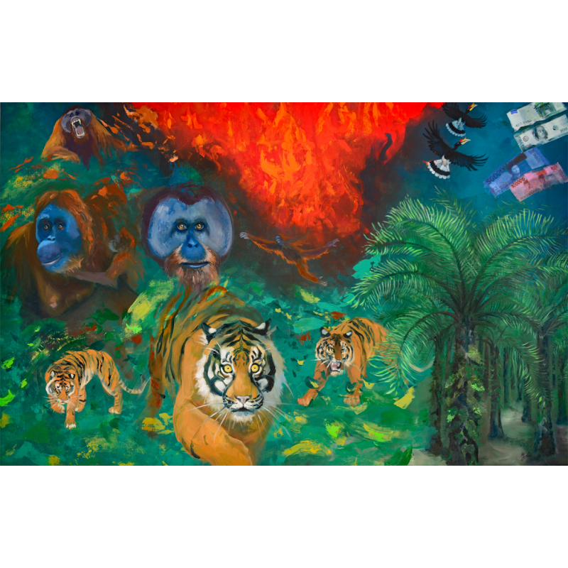 Sumatra Rainforest, oil on canvas
