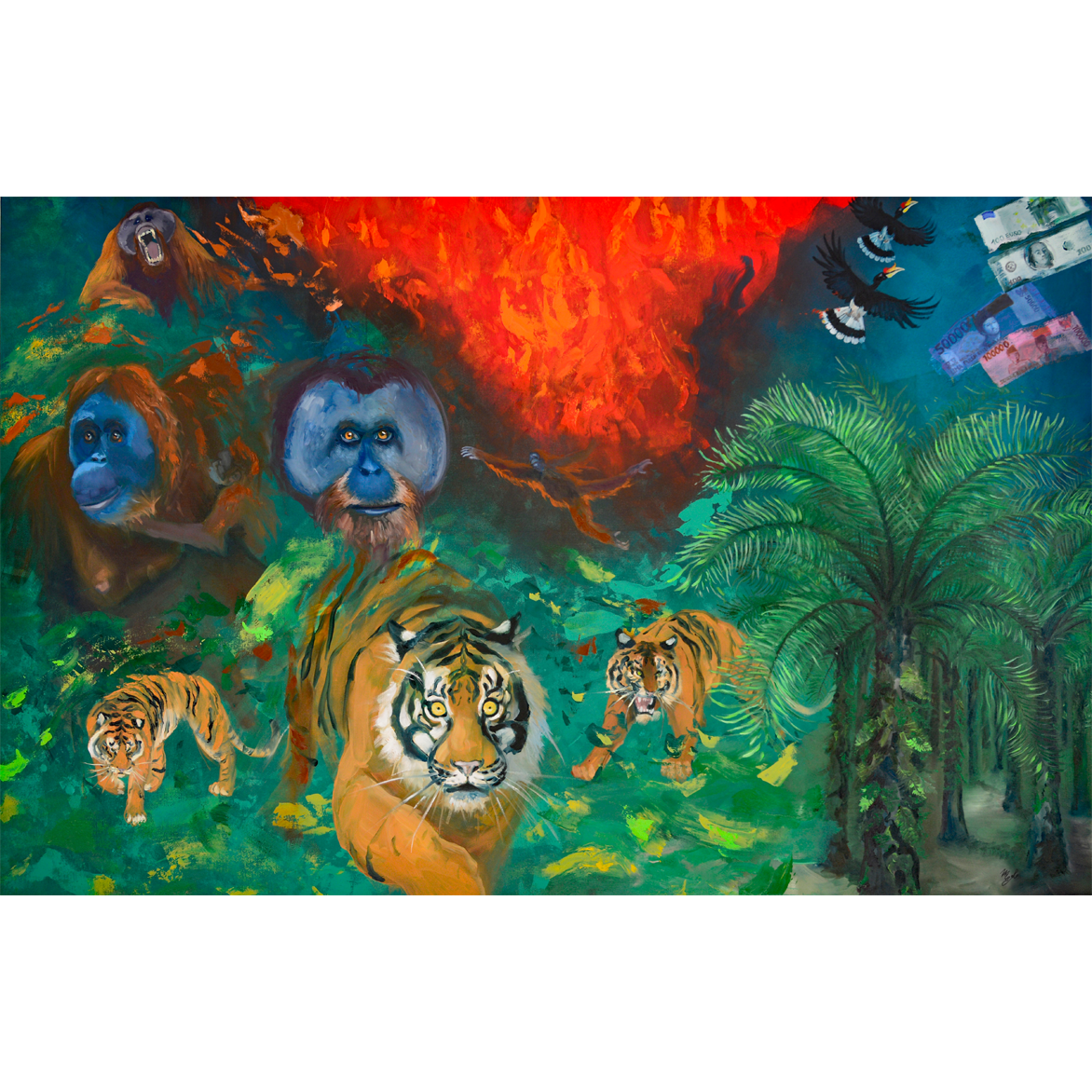 Sumatra Rainforest, oil on canvas