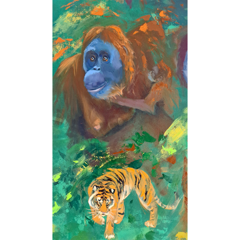 Sumatran Wildlife, oil painting