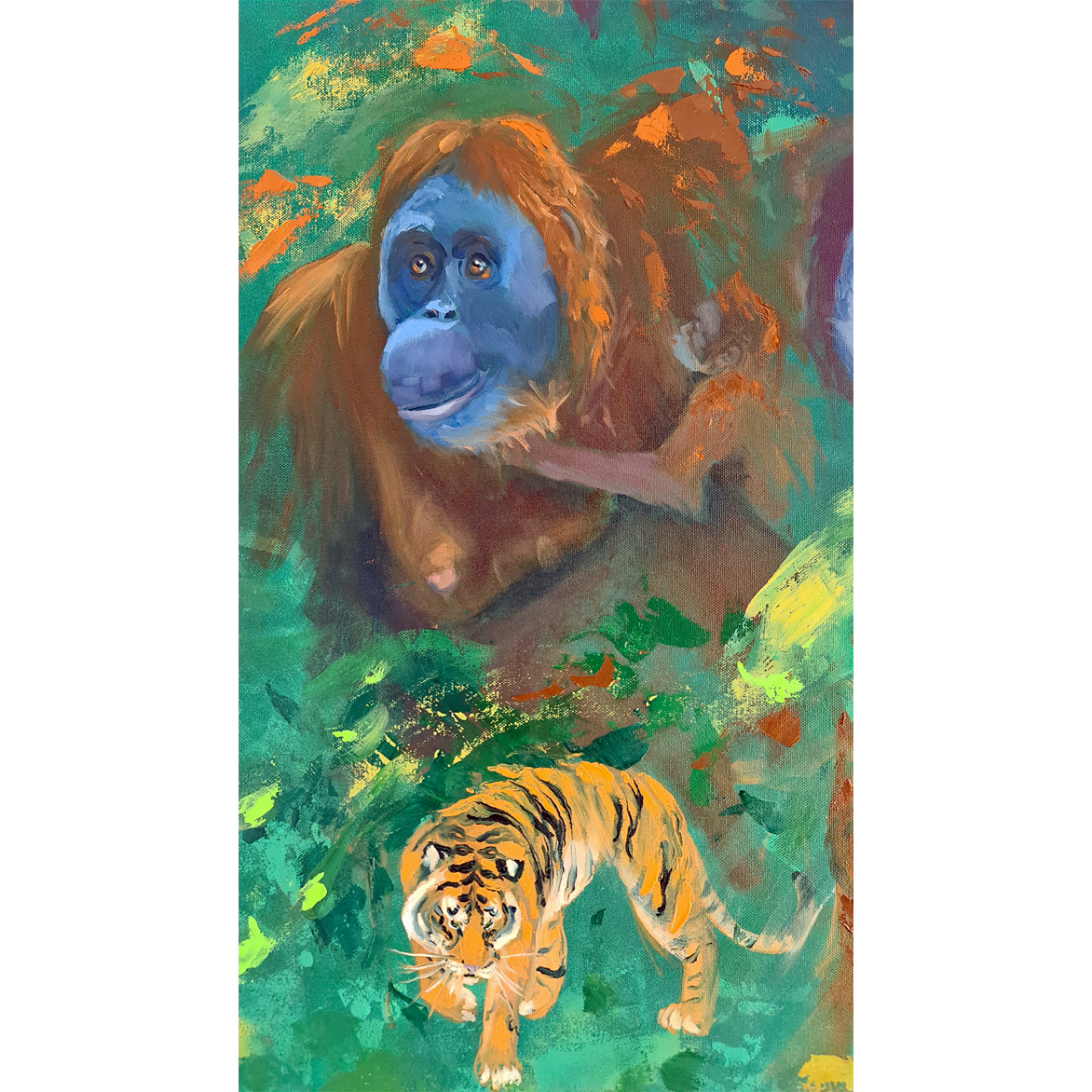 Sumatran Wildlife, oil painting