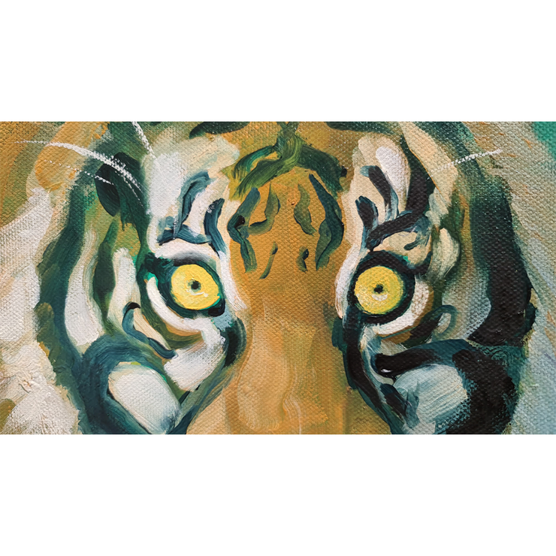 the eyes of the tiger, oil painting