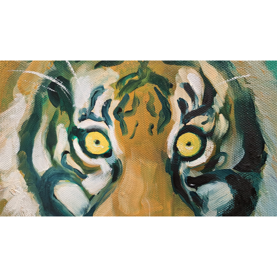 the eyes of the tiger, oil painting