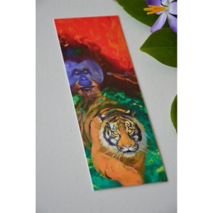 Bookmark with tiger and Orang Utan.