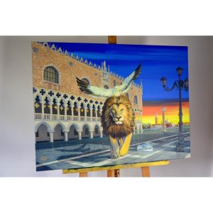 Panting wiht lion of Venice with Doge's Palace
