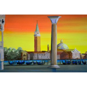 Venice view on oil painting
