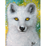 Arctic fox painting