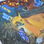 Fox in the woods, print detail