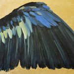 Cormorant wing, oil painting