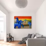 Blaue Pferde, Ölgemälde