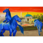 Cavalli blu, pittura