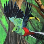 Quetzal, oil on canvas.