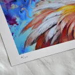 Flamingo print, art on paper