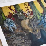 Hunt, wolves art, detail