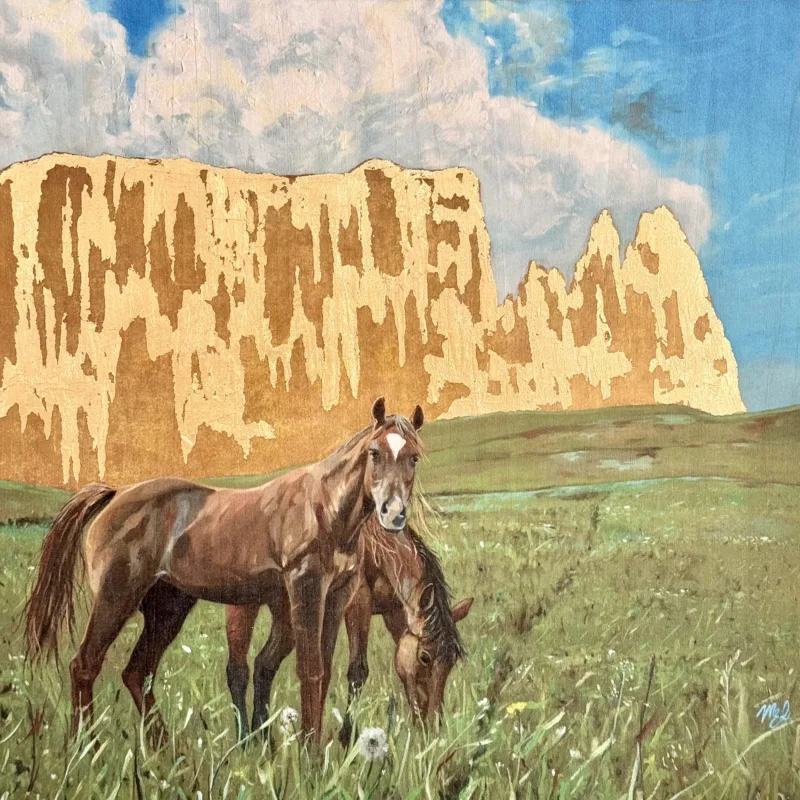 Golden Sciliar, wood print, art