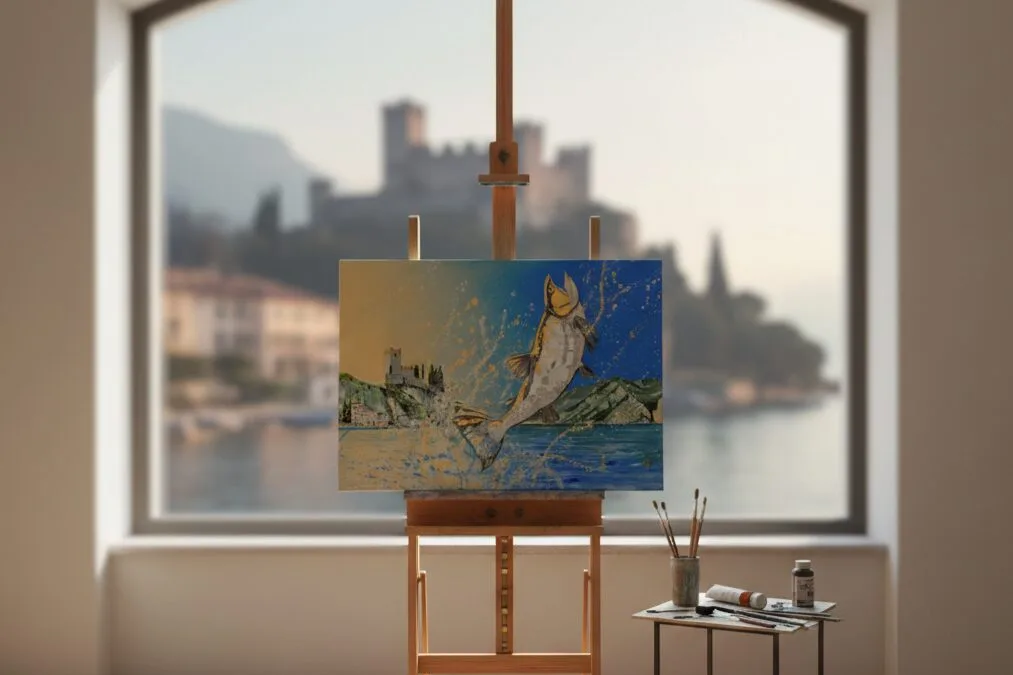 Live Painting in a historic villa in Malcesine, Lake Garda