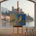 Live Painting in a historic villa in Malcesine, Lake Garda