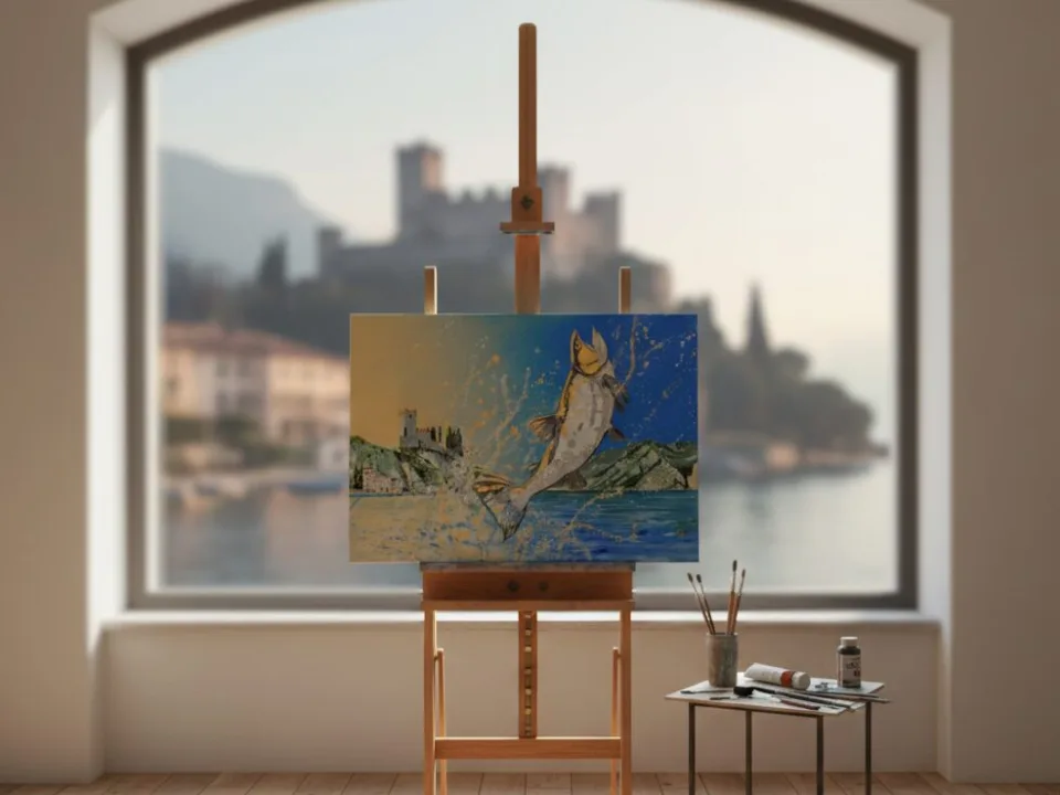 Live Painting in a historic villa in Malcesine, Lake Garda