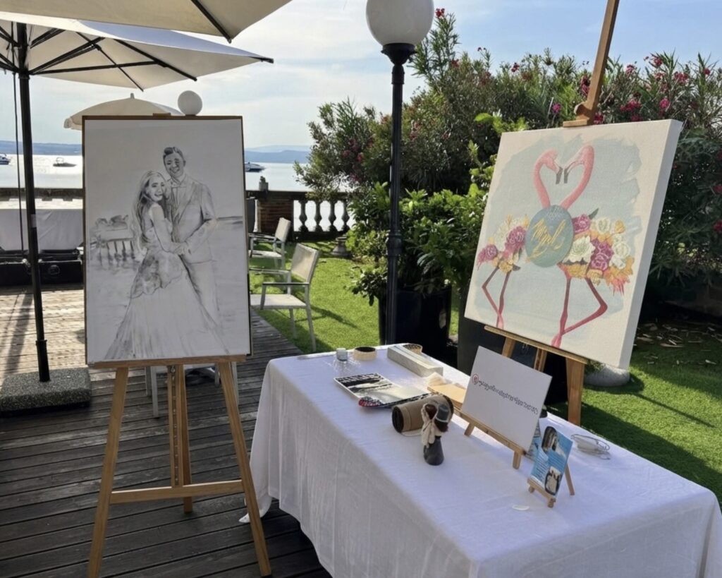 Italian Wedding Art, Live Event Artist Lake Garda, Destination Wedding Artist